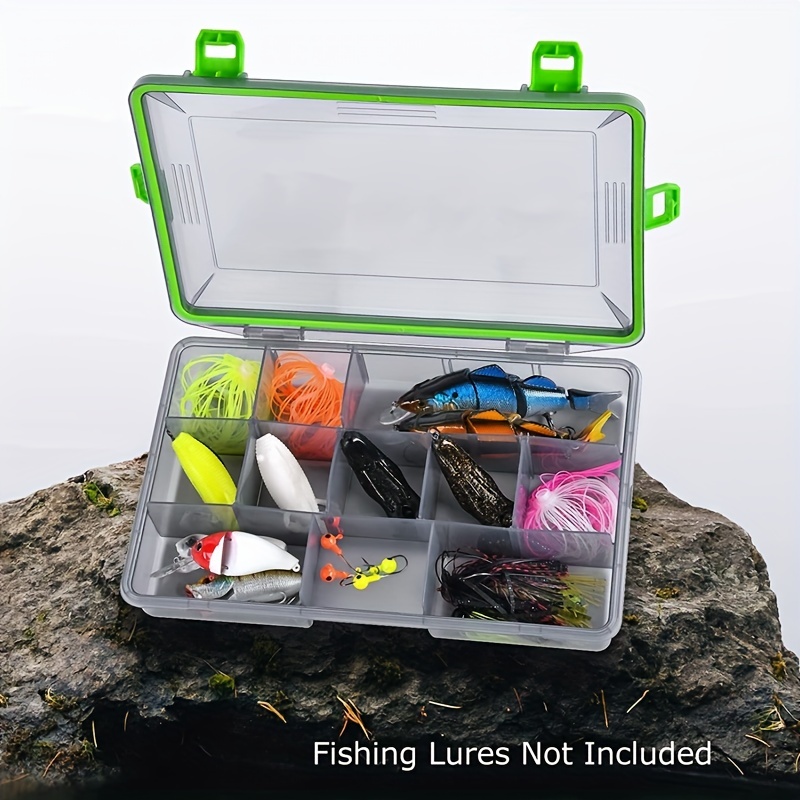 Plastic 5 Compartments Fishing Tackle Box Fish Lure Hook Bait Storage Case  
