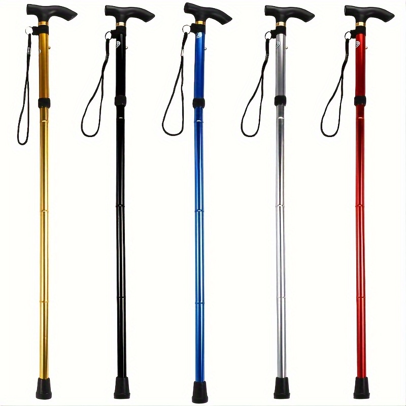 

Lightweight Foldable Walking Stick With Rubber Tip And Adjustable Height - Perfect For Hiking, Trekking, And Travel