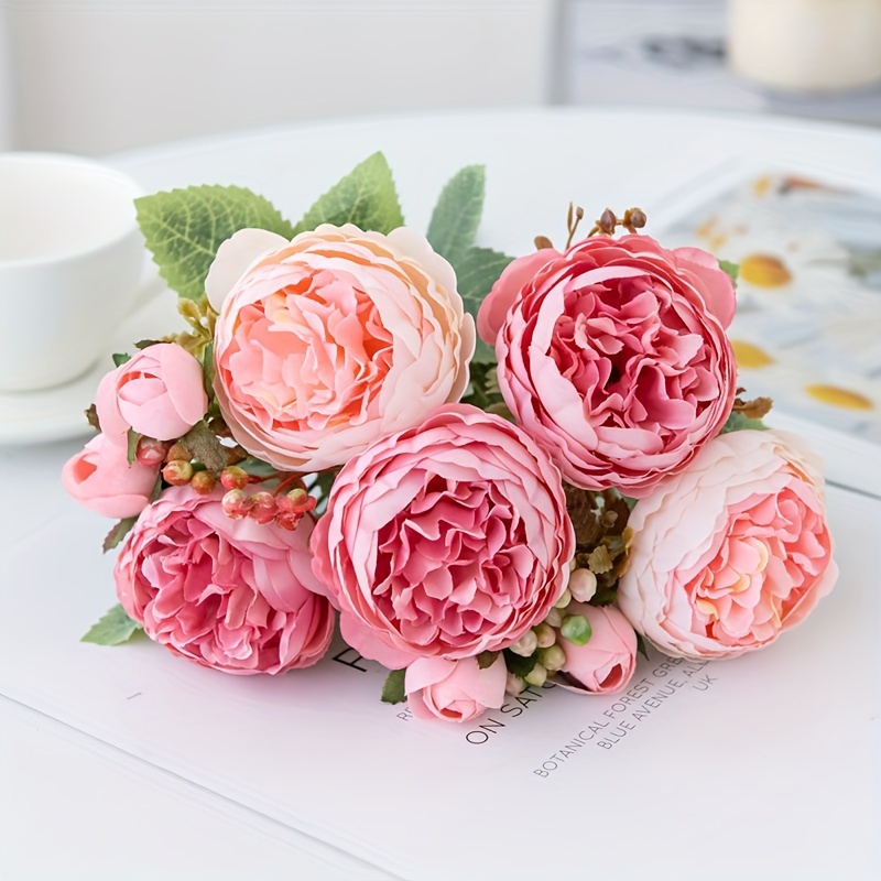 Simulation Peony Flower Real Touch Fake Flowers Flower - Temu