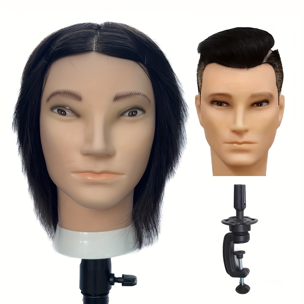 Male Mannequin Head 100% Human Hair Haircut Training Manikin Doll