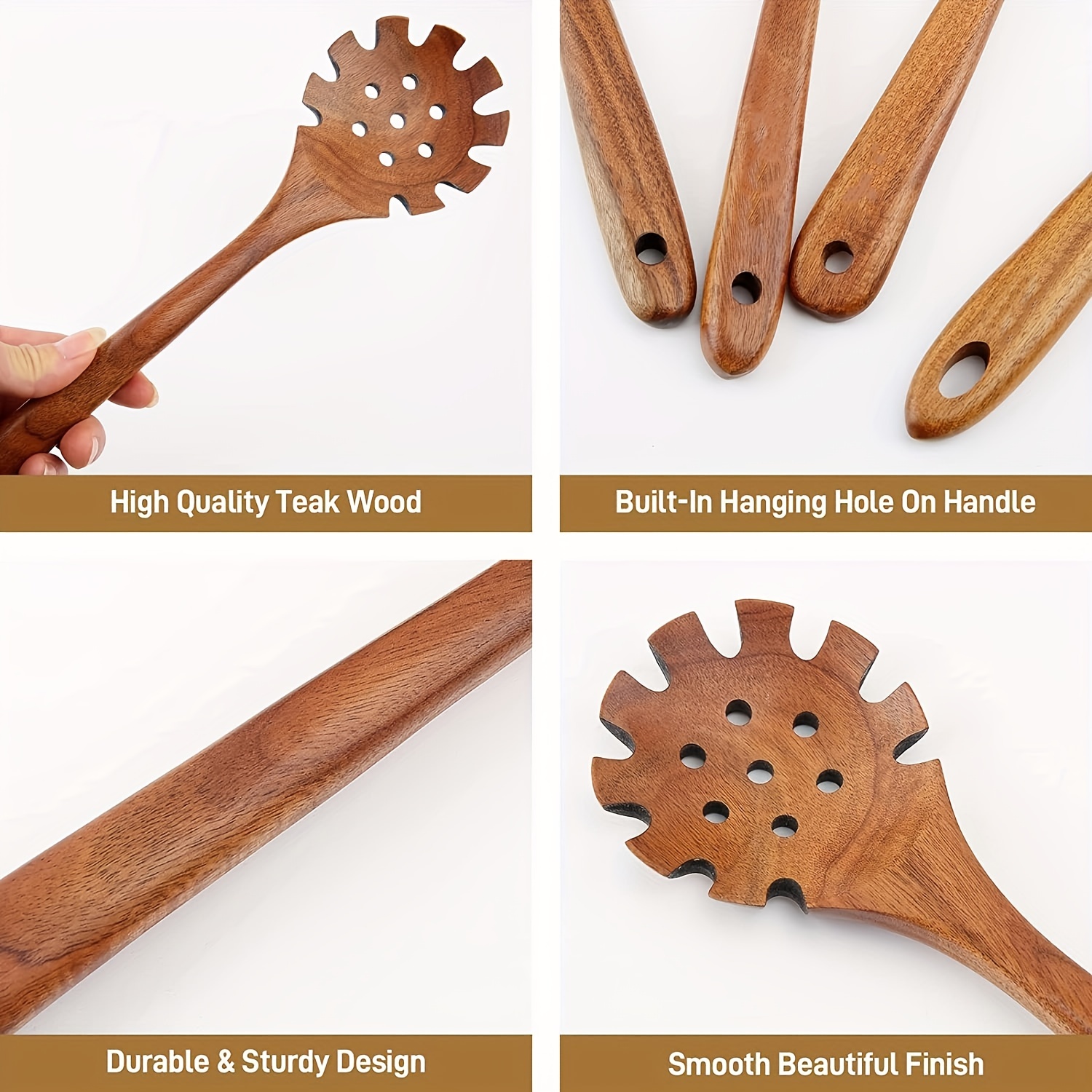 Teak Strainer Spoon