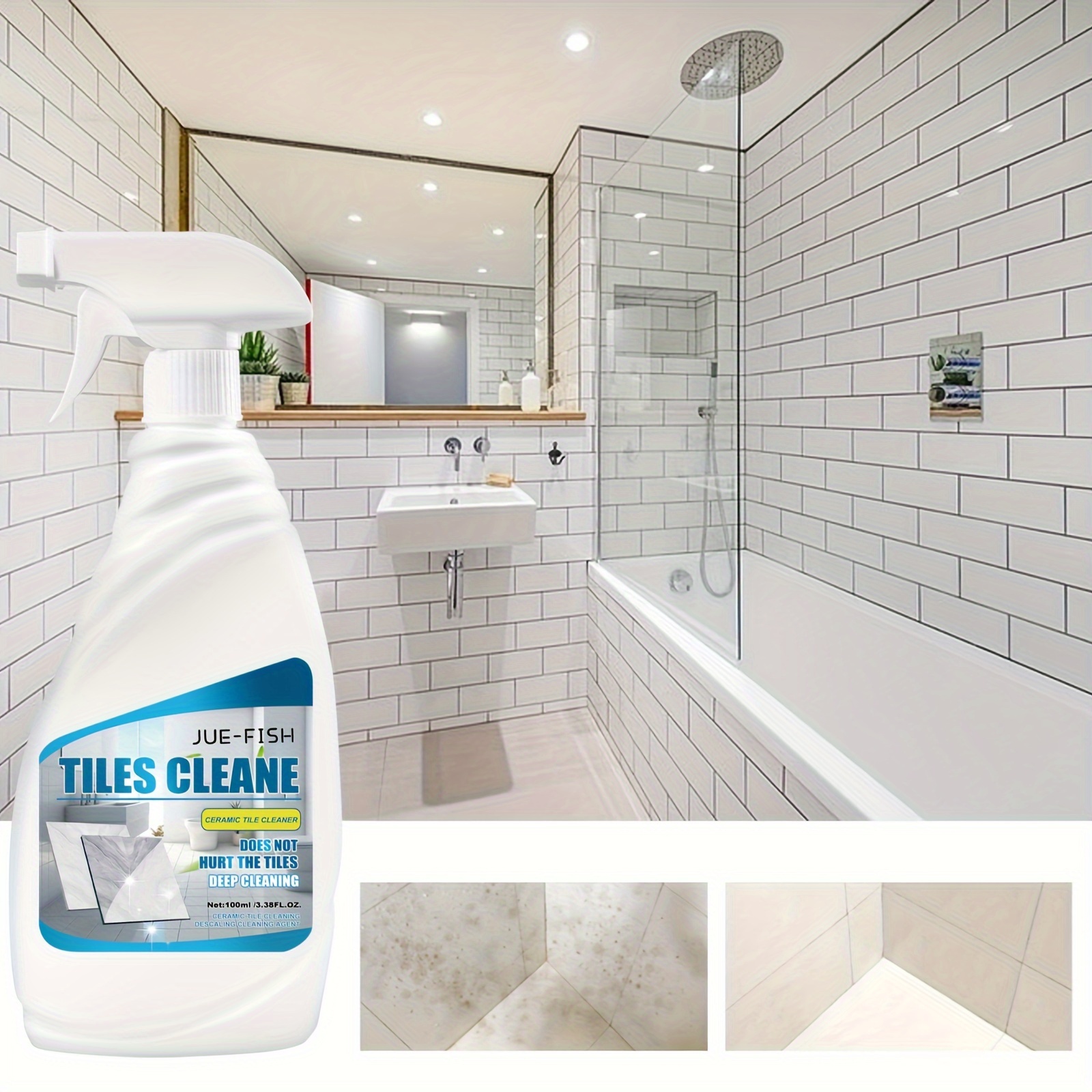 Tile Cleaner, Toilet Tile Floor Cleaning Polishing Brightening Spray, Home Tile  Cleaning Agent, Tile Stains Removal Agent, Cleaning Supplies, Household  Gadgets, Back To School Supplies - Temu