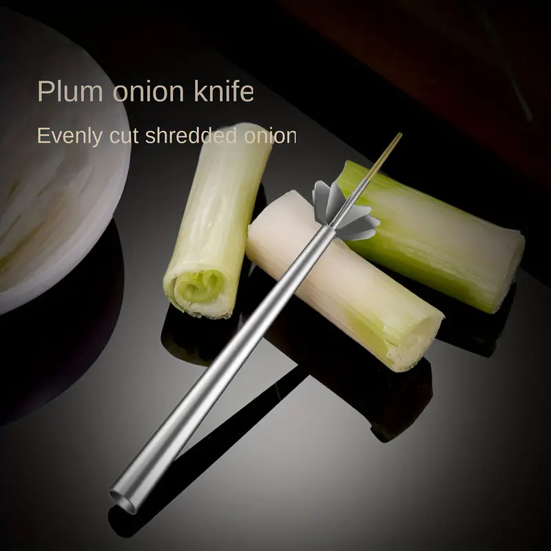 Scallion Slicer Plum Shredder Onion Slicer Green - Temu
