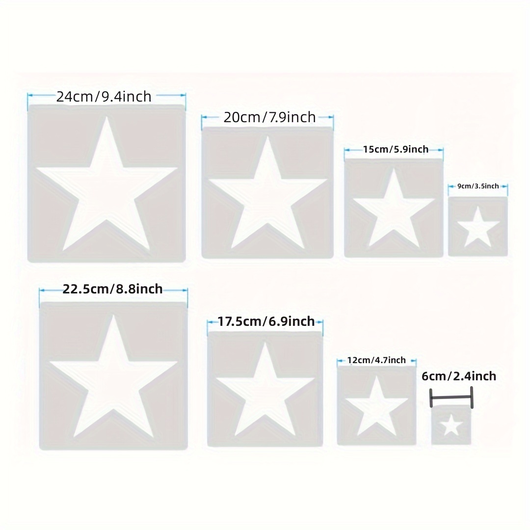 Large Star Stencil, 8Pcs Star Stencils for Painting,Star Template
