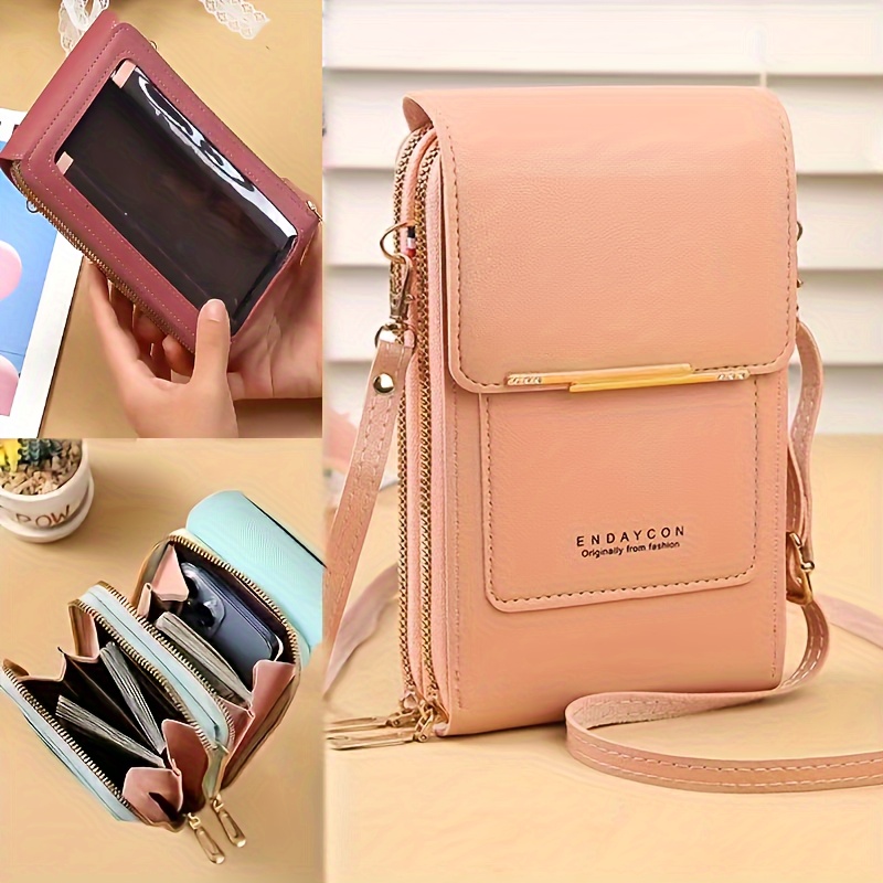Wallets for Women Leather Cell Phone Case Holster Bag Long Slim Credit Card  Holder Cute Minimalist Coin Purse Thin Large Capacity Zip Clutch Handbag  Wallet for Girls Ladies (Apricot) at  Women's