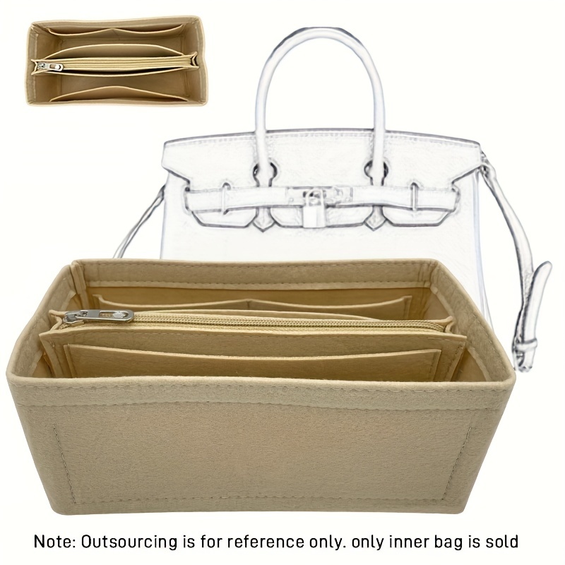 Multi-pocket Organizer Insert Bag, Felt Cloth Zipper Cosmetic Storage Bag,  Lightweight Portable Inner Travel Storage Bag - Temu