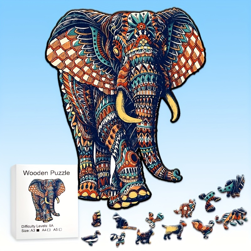 Wooden Jigsaw Puzzle Puzzle Decompression Creative Gift Difficult Elephant  Alien Animal Wooden Toy Irregular Alien Creative Handwork - Toys & Games - Temu  Canada