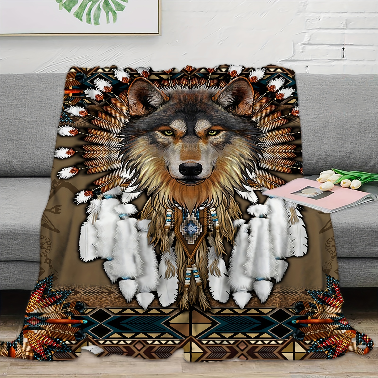 Wolf best sale print blanket