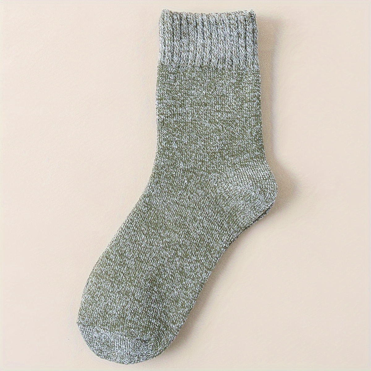 Men's Crew Socks, Winter Thicken Warm Solid Pairs, Autumn