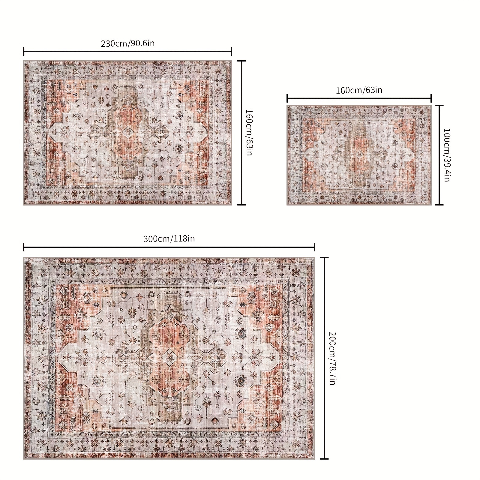 Faux Cashmere Thickened Carpet TPR Bottom 1.8kg/m2