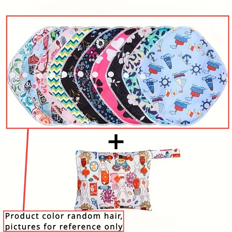 Reusable Menstrual Pad Bamboo Cloth Pads Heavy Flow Wet Bag - Temu