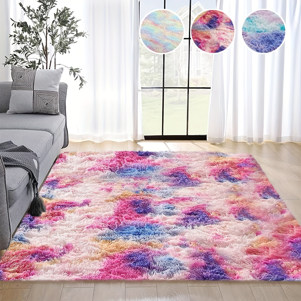 1 Pezzo, Tappeto Da Comodino Super Morbido, Tappeto Arcobaleno Tie-dye,  Tappeto Da Camera Da Letto, Tappeto Da Letto, Tappeto Da Tavolino Da Caffè,  Tappeto Da Comodino, Tappeto Tie-dye, Tappeto In Peluche Colorato