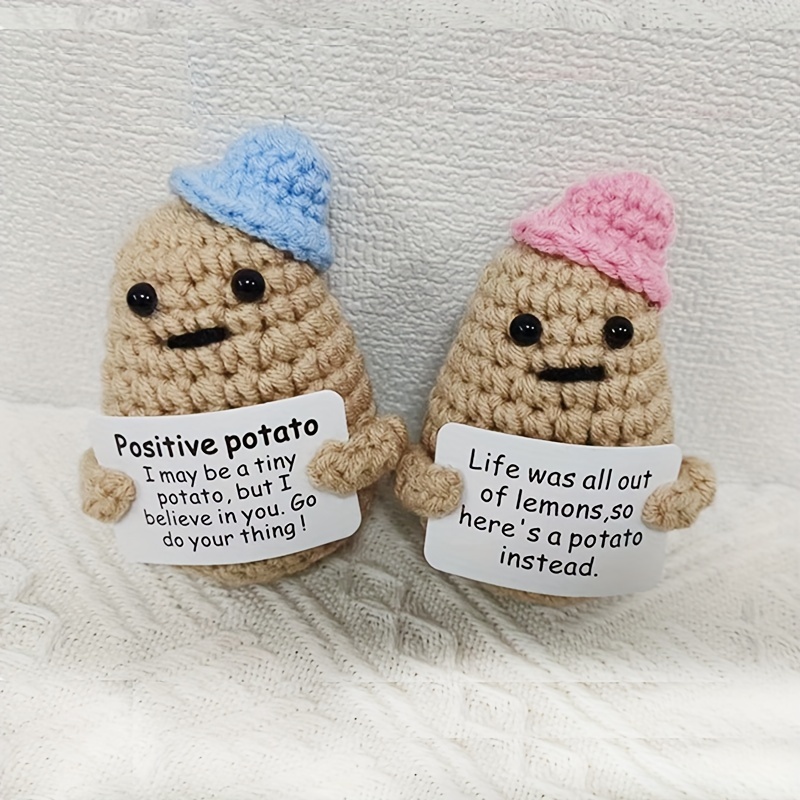 Funny Crochet Positive Potato Partner Positivity Affirmation - Temu New  Zealand