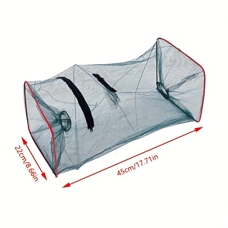 Portable Foldable Shrimp and Fish Trap - Outdoor Fishing Net Cage with  Equipment Accessories - Easy to Use and Store