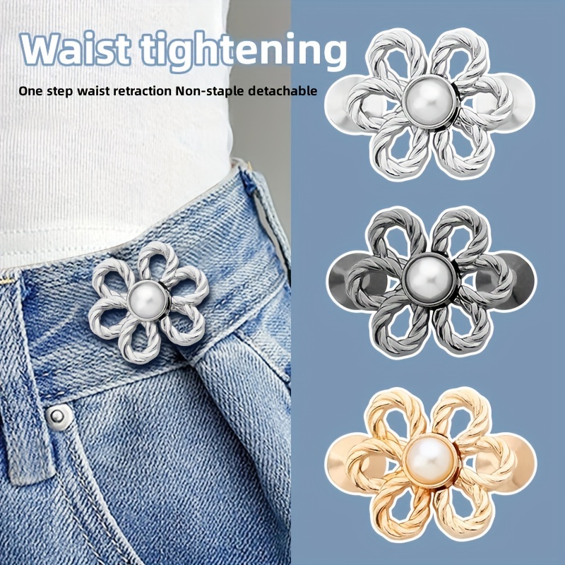 Flowers Buckle Pant Waist Tightener Detachable Waist Buttons - Temu