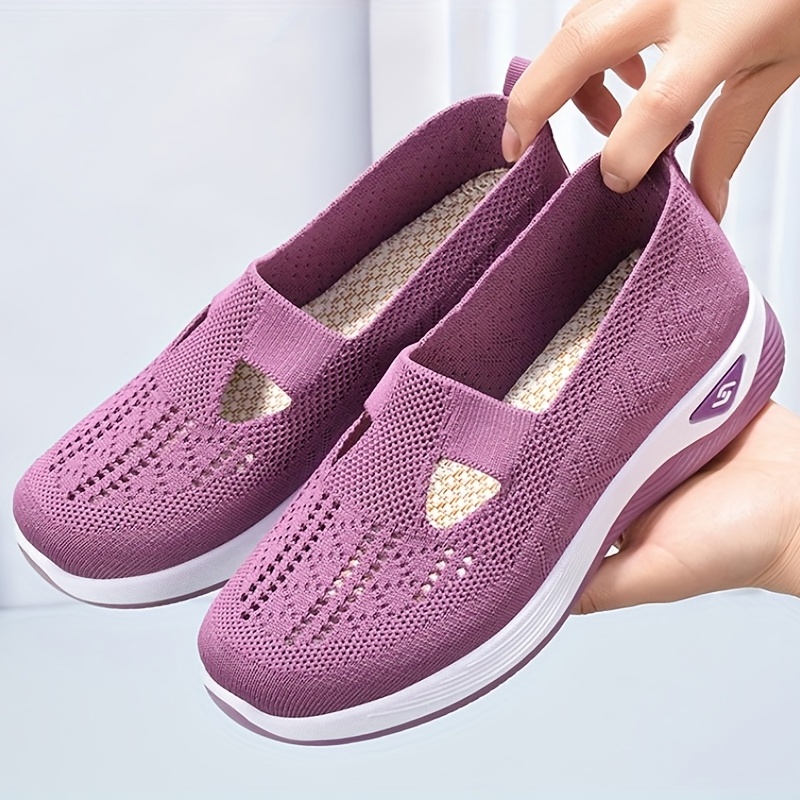 Women s Knitting Sock Shoes Solid Color Cut Slip Walking Temu