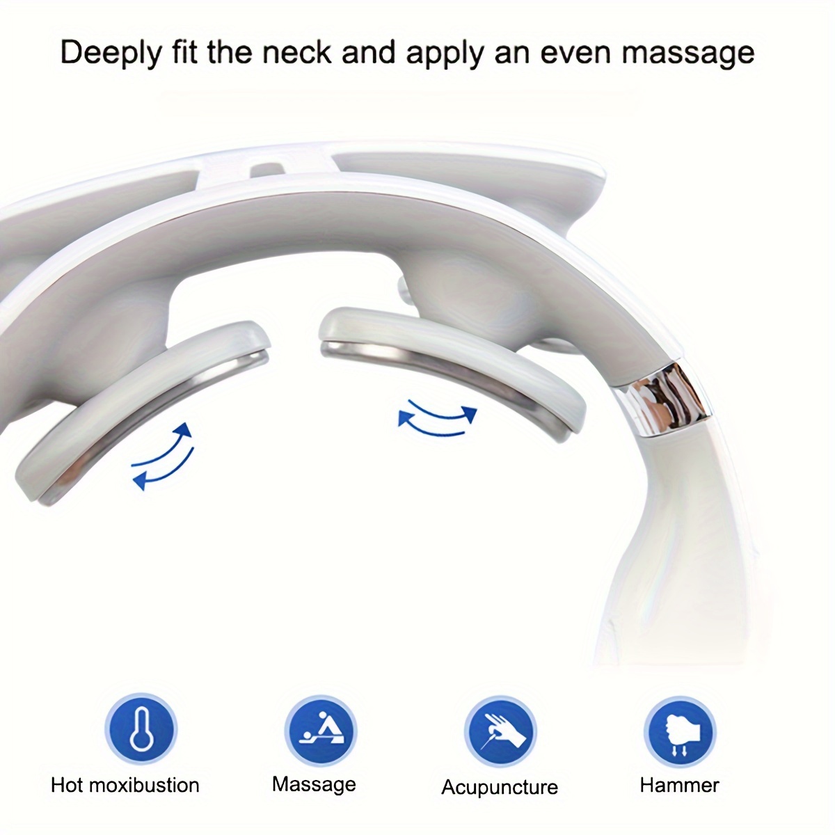 Portable 4 Massage Heads Smart Back Neck Massager TENS Pulse Shoulder Neck  Massage Cervical Vibrator Heating Neck Massager