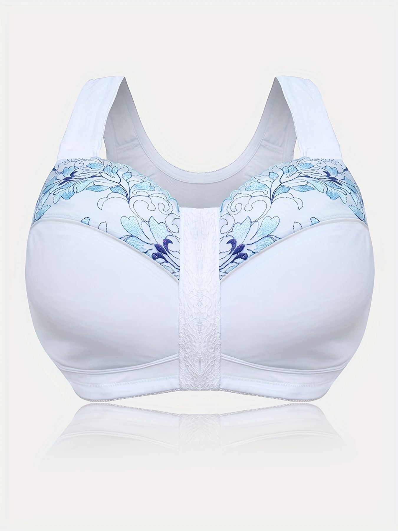 Tarmeek Women's Lace Floral Nursing Bras Wireless Plus Size Bra Full  Coverage Seamless Unlined Comfort 