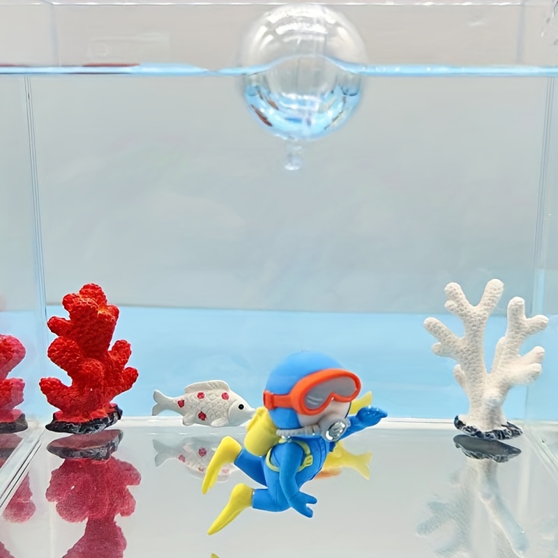 Mini Aquarium Floating Decor Accessories Cute Diver Surf Boy Whale Girl  Anime Figure Decoration Fish Tank Landscaping Ornament - Temu Australia