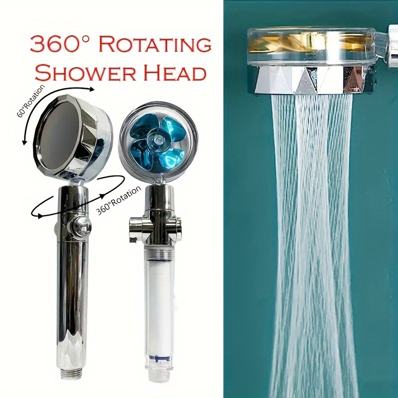 Bathroom Shower Head Set 360 Degree Turbo Fand Rainfall High