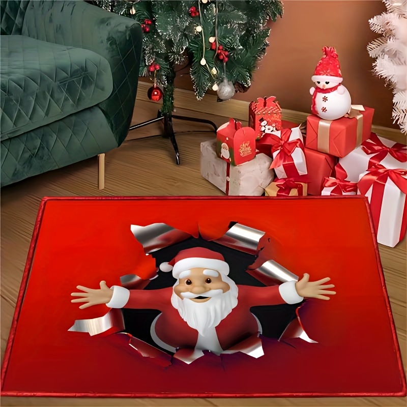 Merry Christmas Tree Decorative Doormat: Water-absorbing & Anti