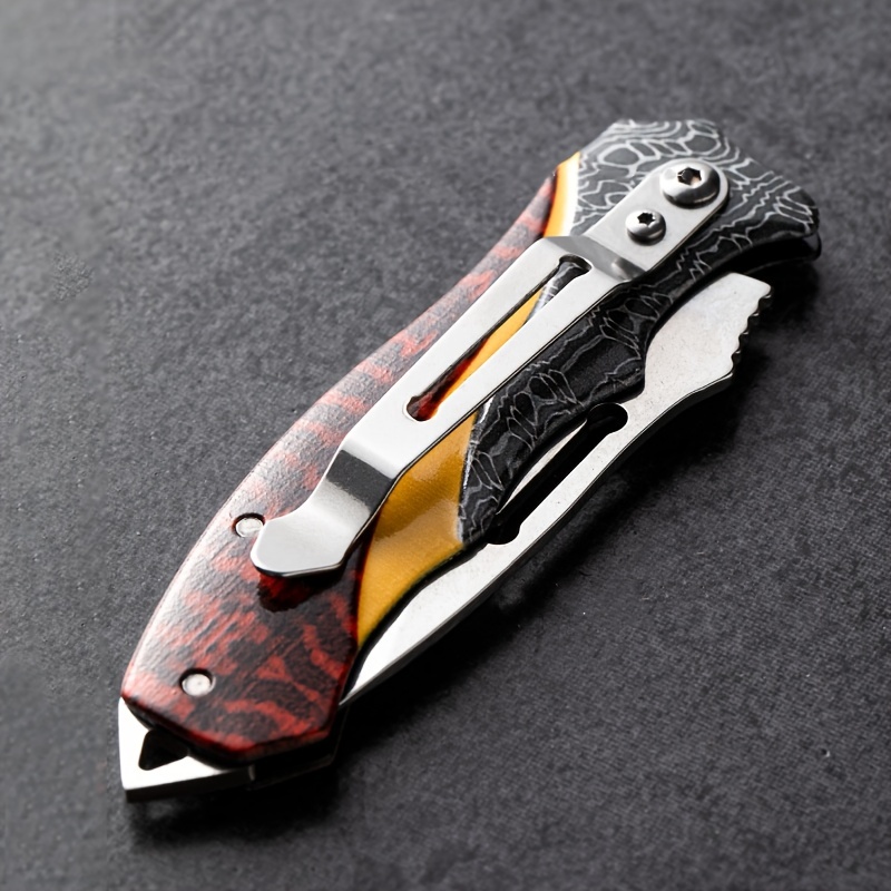 High Hardness Tungsten Steel Pocket Knife Stainless Steel Indonesian  Outdoor Survival Training Folding Knife