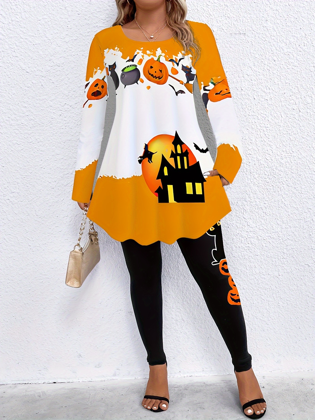Plus Size Halloween Outfits Two Piece Set Women's Plus - Temu