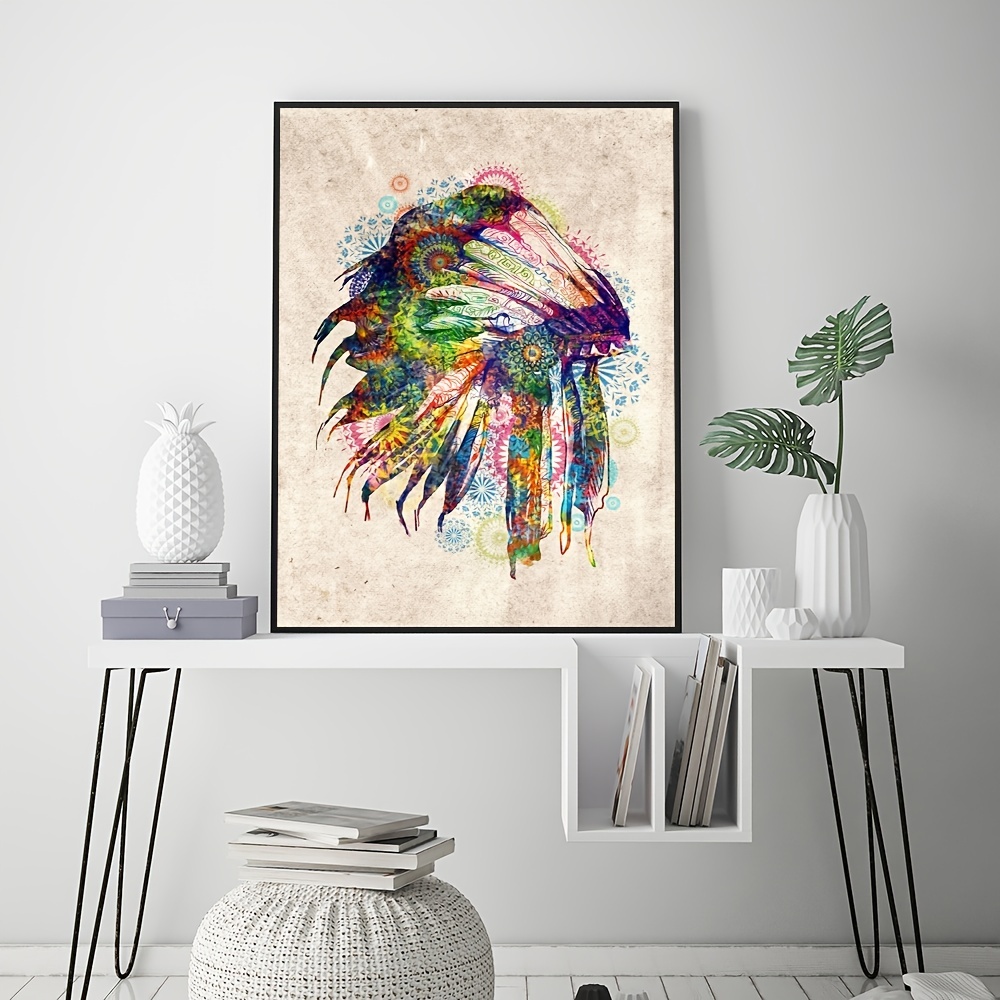 1pc Wall Art HD stampa figura astratta decorazione della casa colorato  indiano americano Poster immagini creative pittura su tela Living Room Decor  - Temu Switzerland