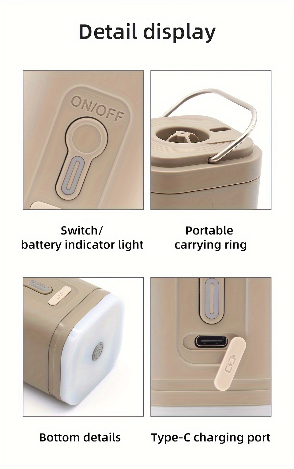 le 付きのワイヤレスミニ プ - usb充電式、自動ポータブルエアコンプレッサー、屋外キャンプ、ビーチ、旅行用 -コンパクトで耐久性のあるabs素材、自動操作、バッテリーは含まれていません、キャンプアクセサリー 商品詳細 15
