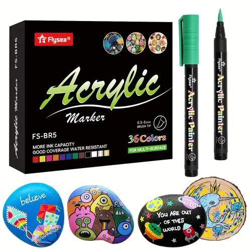 Colorful Acrylic Paint Makers Colored Markers For Rock Wood - Temu