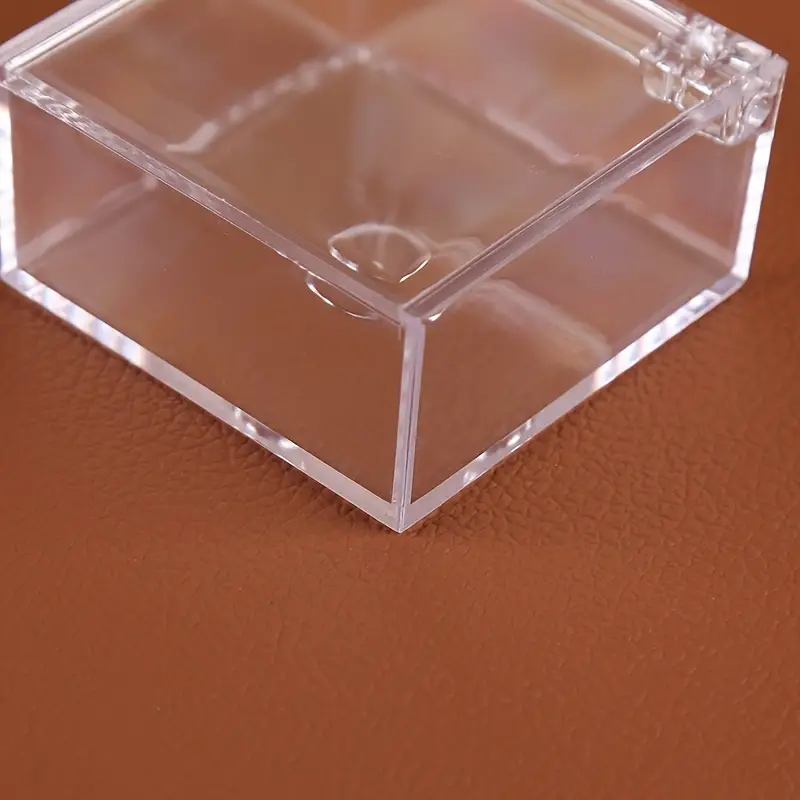 Flip-top Clear Box, Plastic Square Transparent Jewelry Box