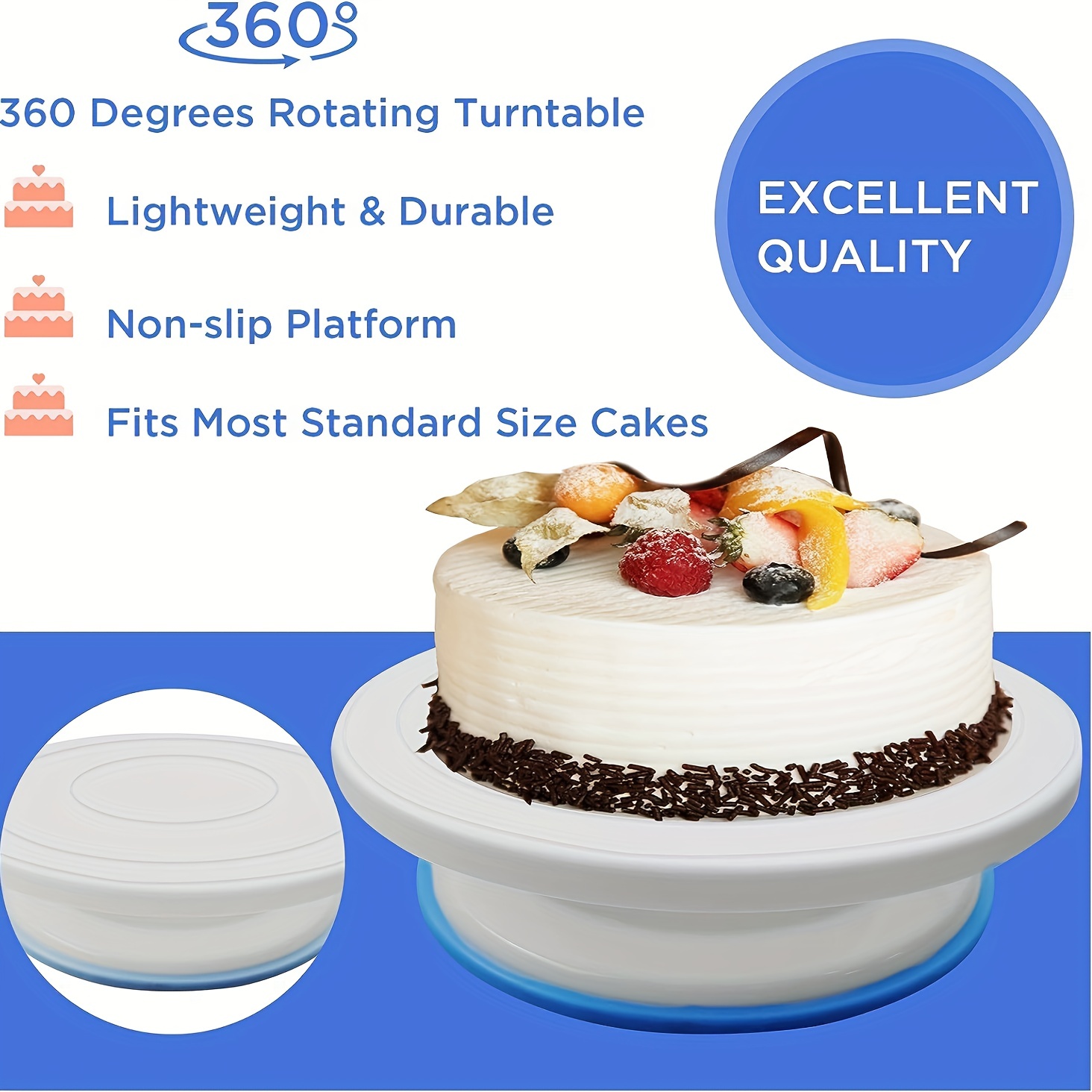 360 Degree Cake Turntable Set Bakers Set