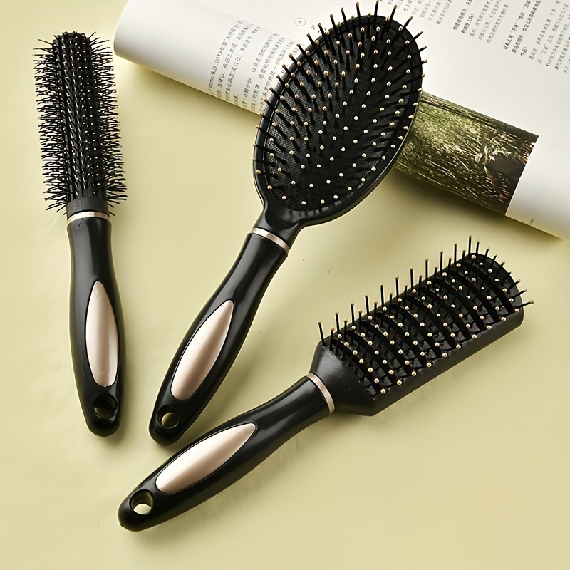 

1pcs/3pcs Hairdressing Comb Oval Shaped Air Cushion Comb Round Curling Brush Ribs Comb Anti Static Hair Styling Comb