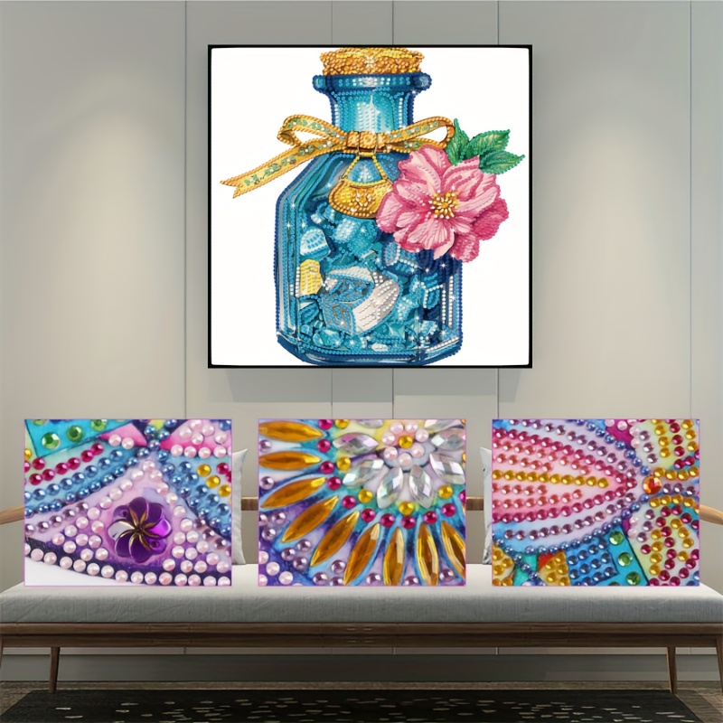 Diy 5d Diamond Painting Kit Glass Bottle Flower Shaped Diamond Size, Water  Diamond, Datura, And Crystal Diamond! - Temu