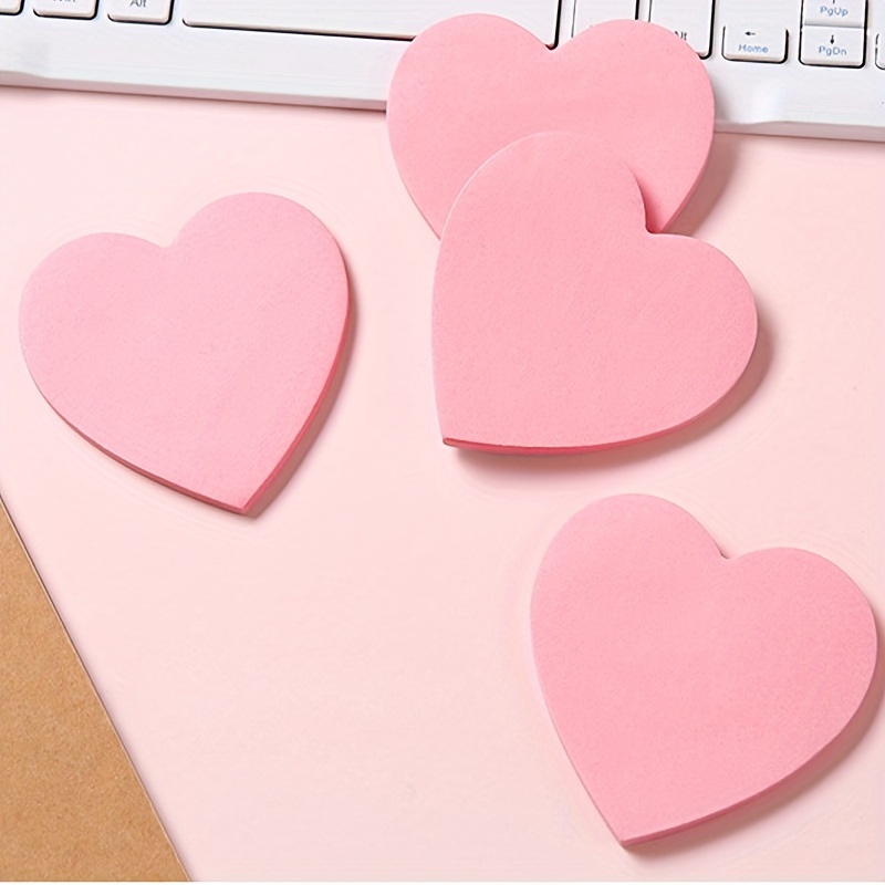 40pcs/pack Heart-shaped Sticky Notes Multi-purpose Sticky Notes Writable  For Student Use, Office, Home Self-adhesive