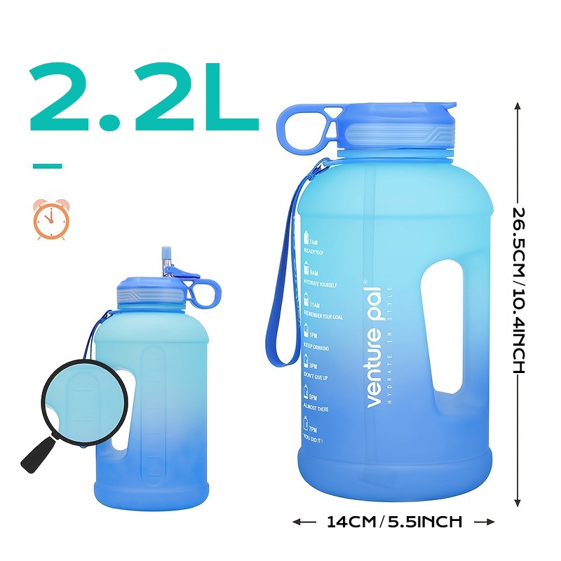 Trendy Gradient Water Bottle, Large Capacity Portable Straw Cup For Sports  And Fitness, Leakproof Drinking Bottle With Wide Mouth - Temu