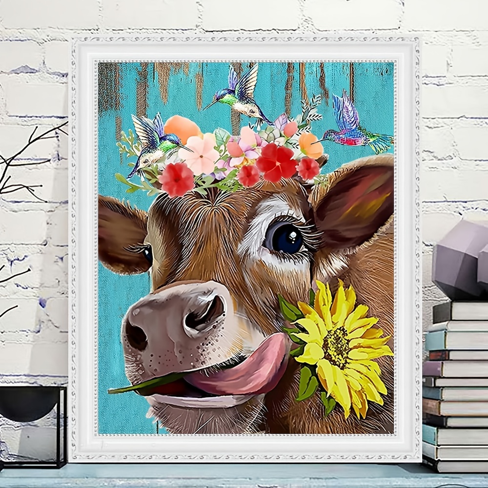 Cow In Sunflowers Diamond Painting Kits Full Drill Paint With