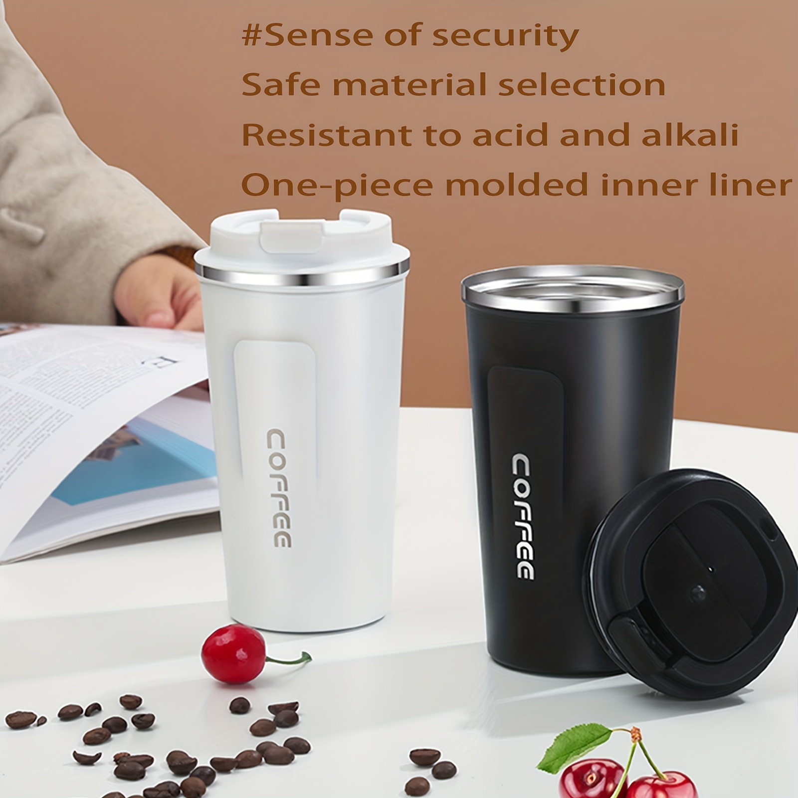 1pc Stainless Steel Insulated Coffee Cup With Lid, Portable Small Travel Mug,  Outdoor Thermos Cup With Unique Design, Insulated Tea Cup