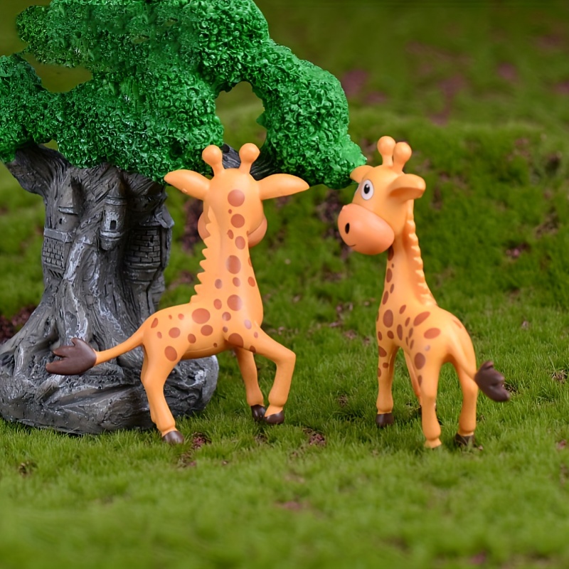 2pcs Resin Giraffe Figurines For Aquarium Ornament Decorative Fish Tank  Decor Micro Garden Yard Decorations