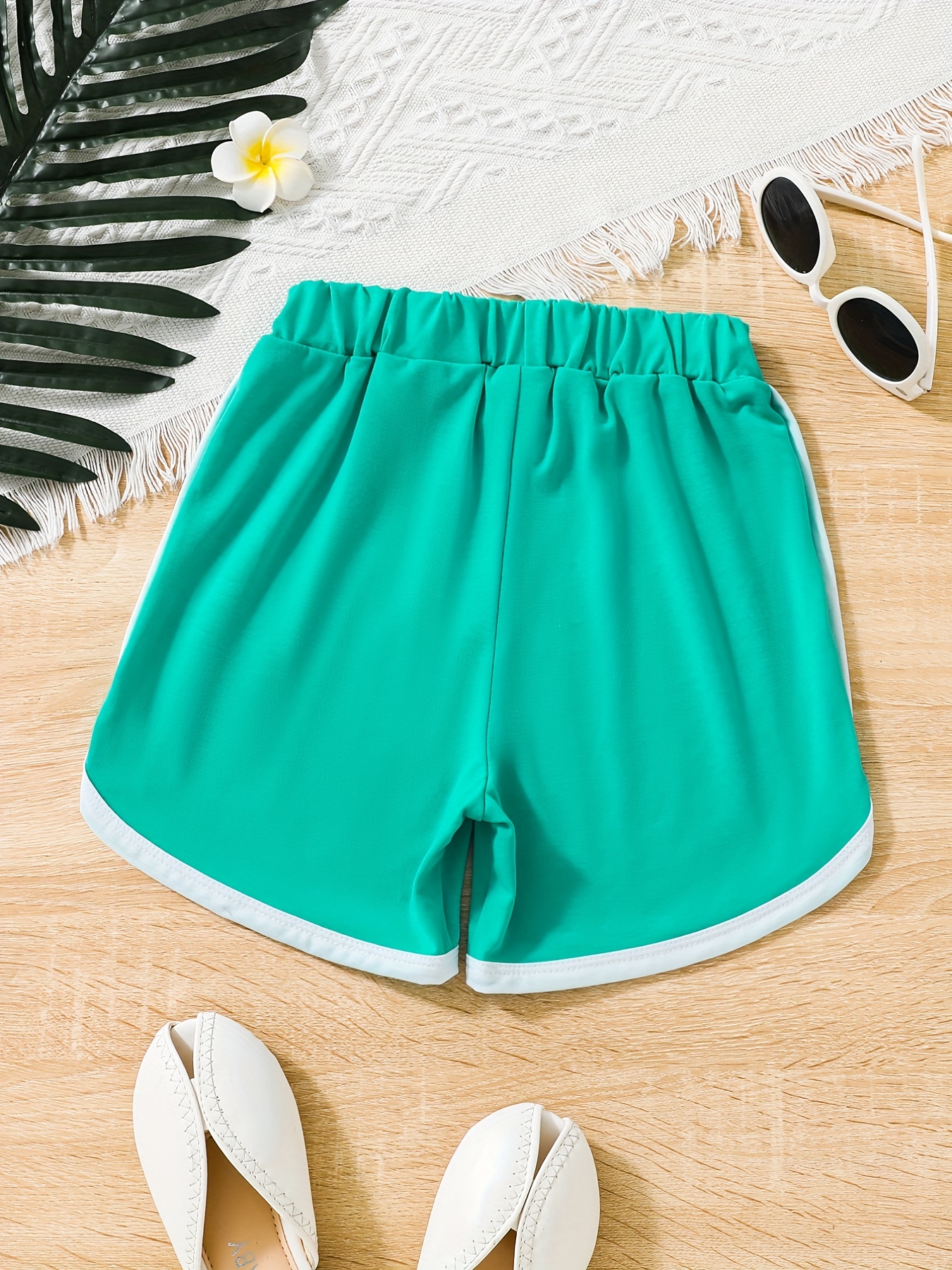 Girls Casual Summer Track Shorts Elastic Waist Pleated - Temu