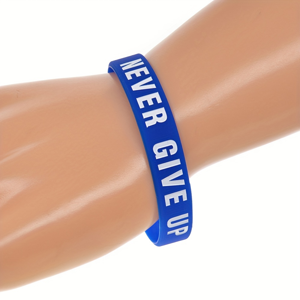 Never Give Up Motivational Silicone Bracelets