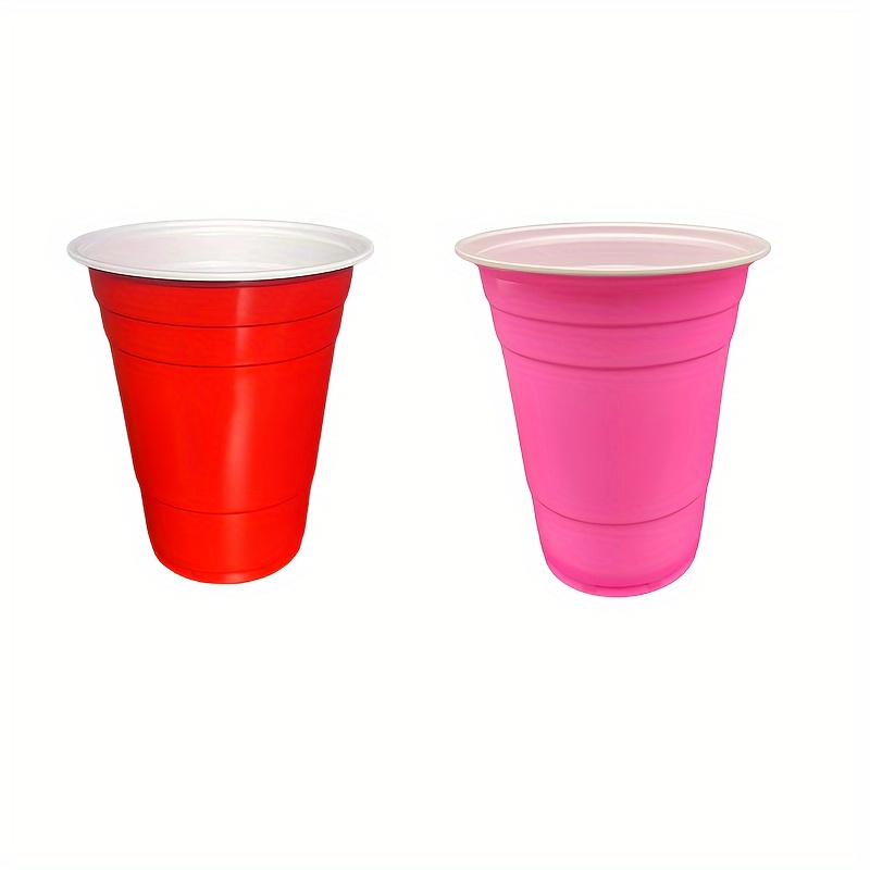 Disposable Party Plastic Cups 16 oz. Red Drinking Cups