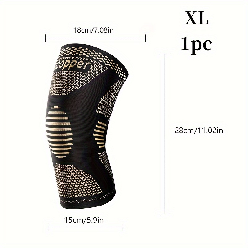 Copper Knee Support Compression Sleeve Brace Sport Joint Pain Relief  Arthritis Q