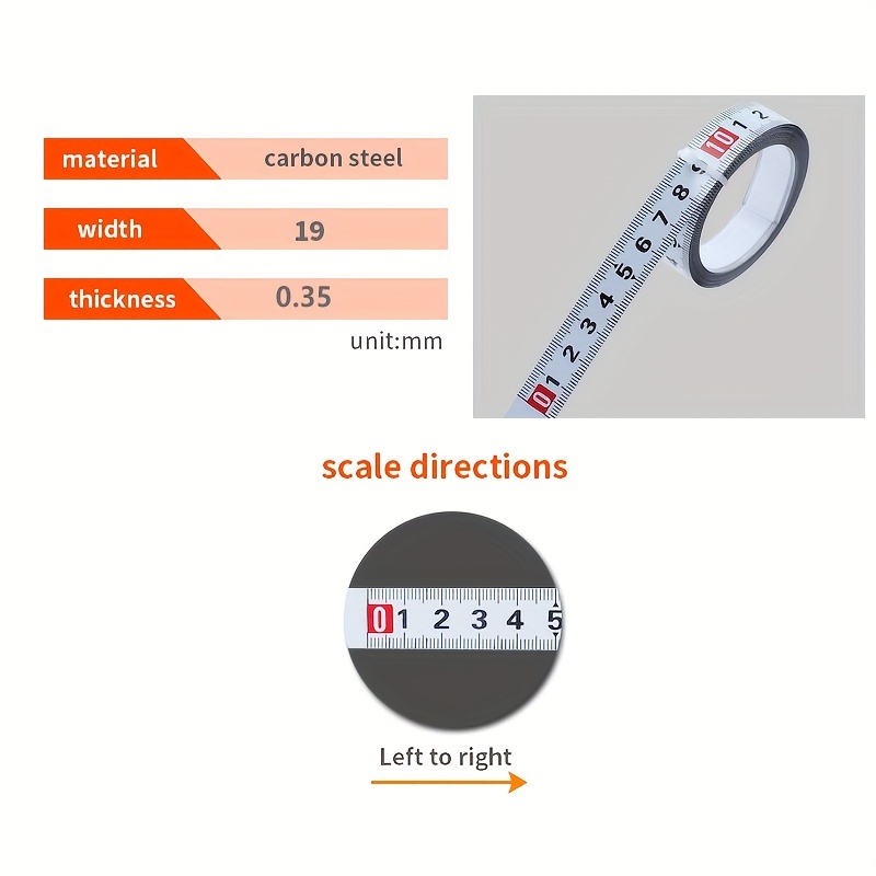 Self-adhesive Measuring Tape Stainless Steel Workbench Ruler