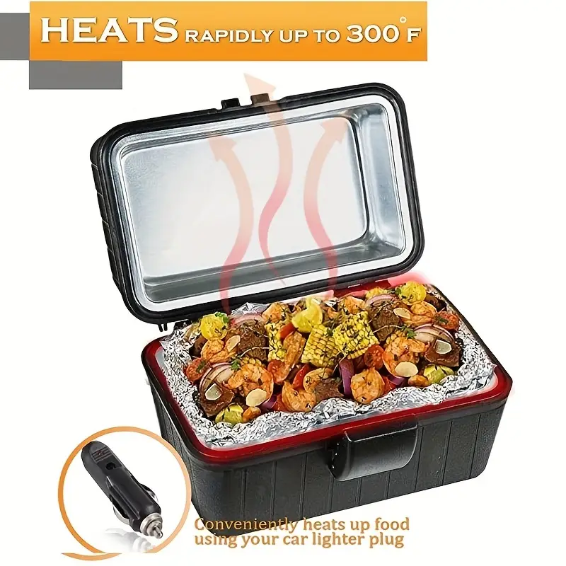 12v Heating Lunch Box Stove 1.6 Qt Black Power Cord Heats To - Temu United  Arab Emirates