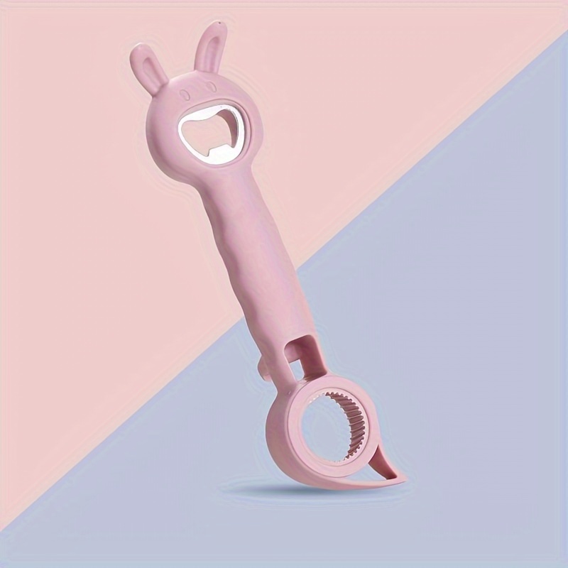 1pc Pink Multifunctional 4-in-1 Bottle Opener