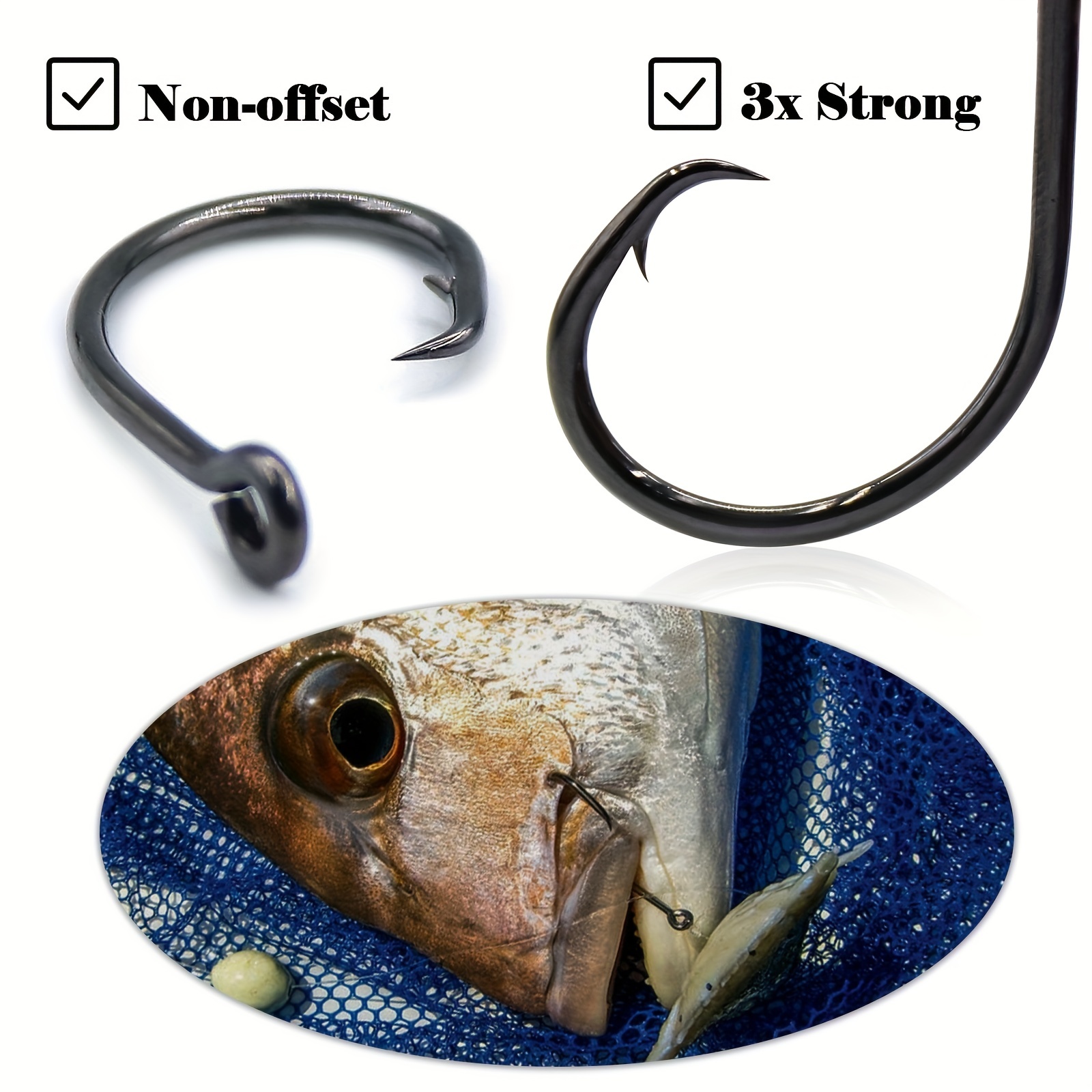 2x Strong Circle Hooks Catfish Striped Bass Salmon High - Temu