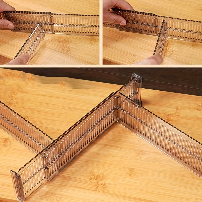 Separadores de bambú para cajones, organizador de cajones de cocina  ajustable y ampliable, ideal para organizador de cajones de cubertería