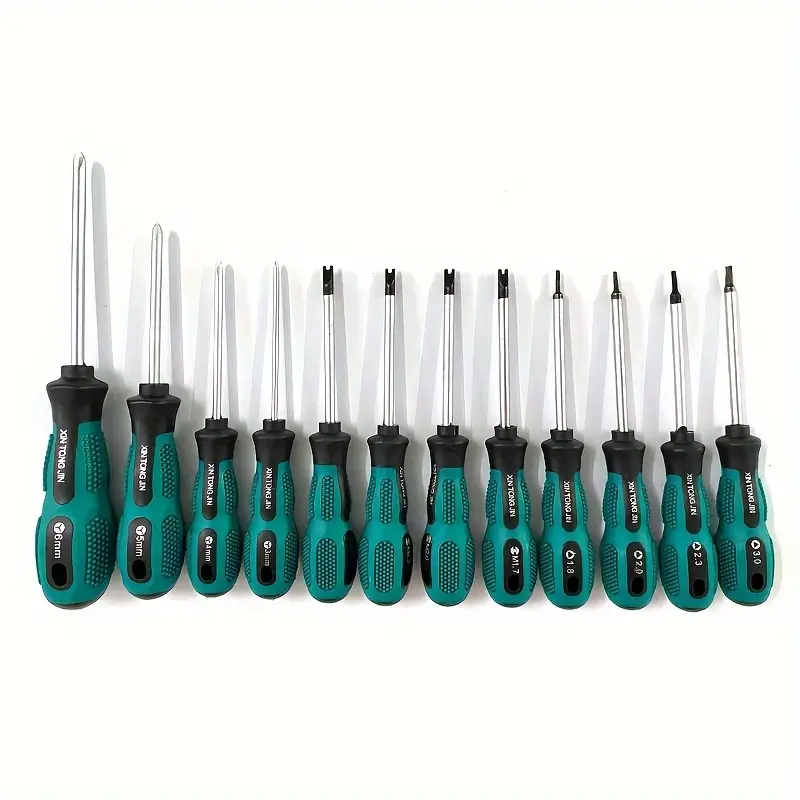 12pcs specialty screwdriver set u shaped y shaped tips for electronics appliances durable with textured grip handles in clear case Product details 6