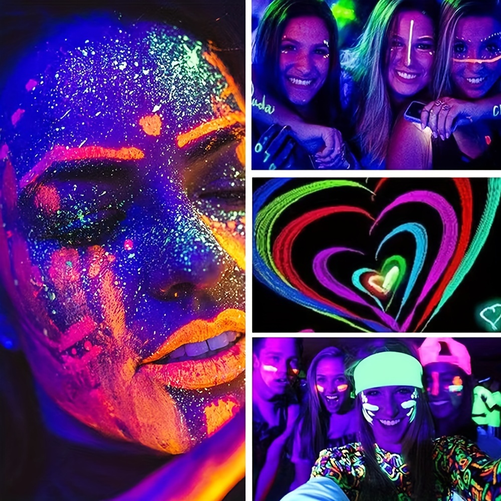 Pintura facial y corporal UV Blacklight Neon Fluorescent Glow Paint yeacher  paleta de pintura
